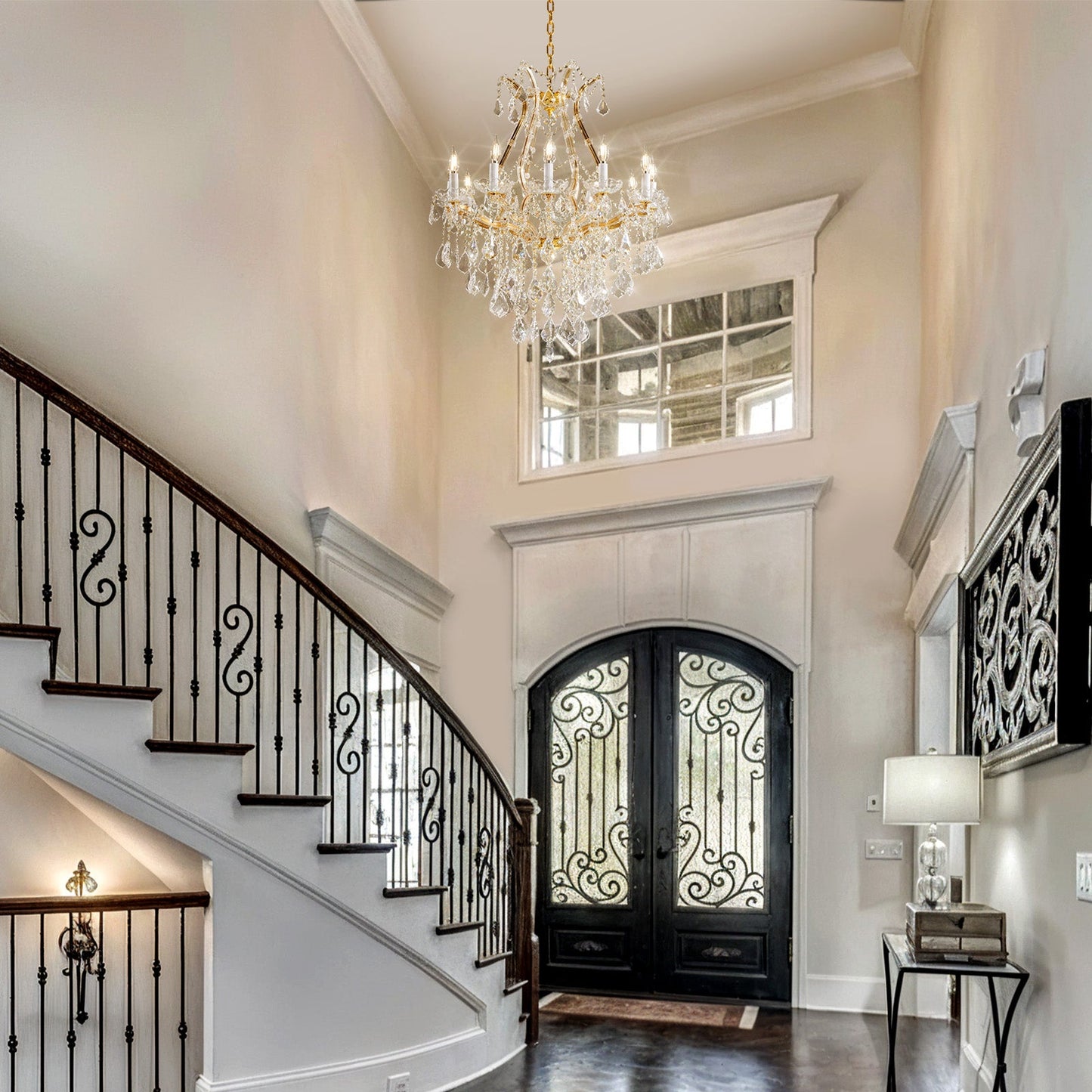 12-Light Clip Plate Chandelier D72 - Gold