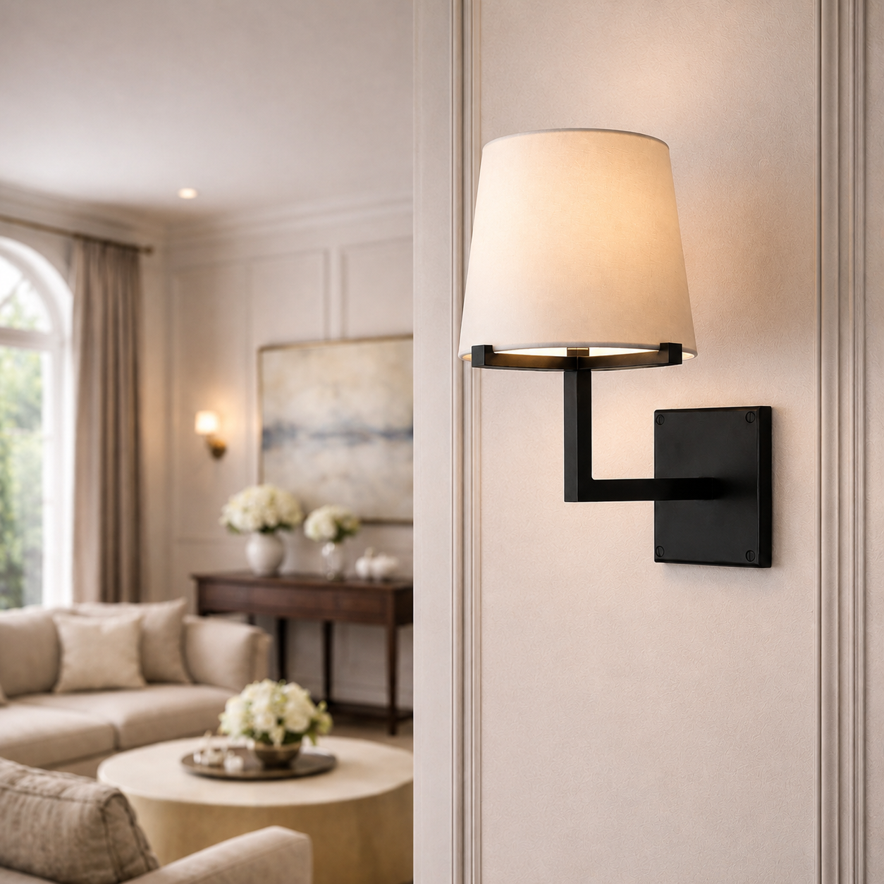 Parenlace Fabric Shade Grand Sconce
