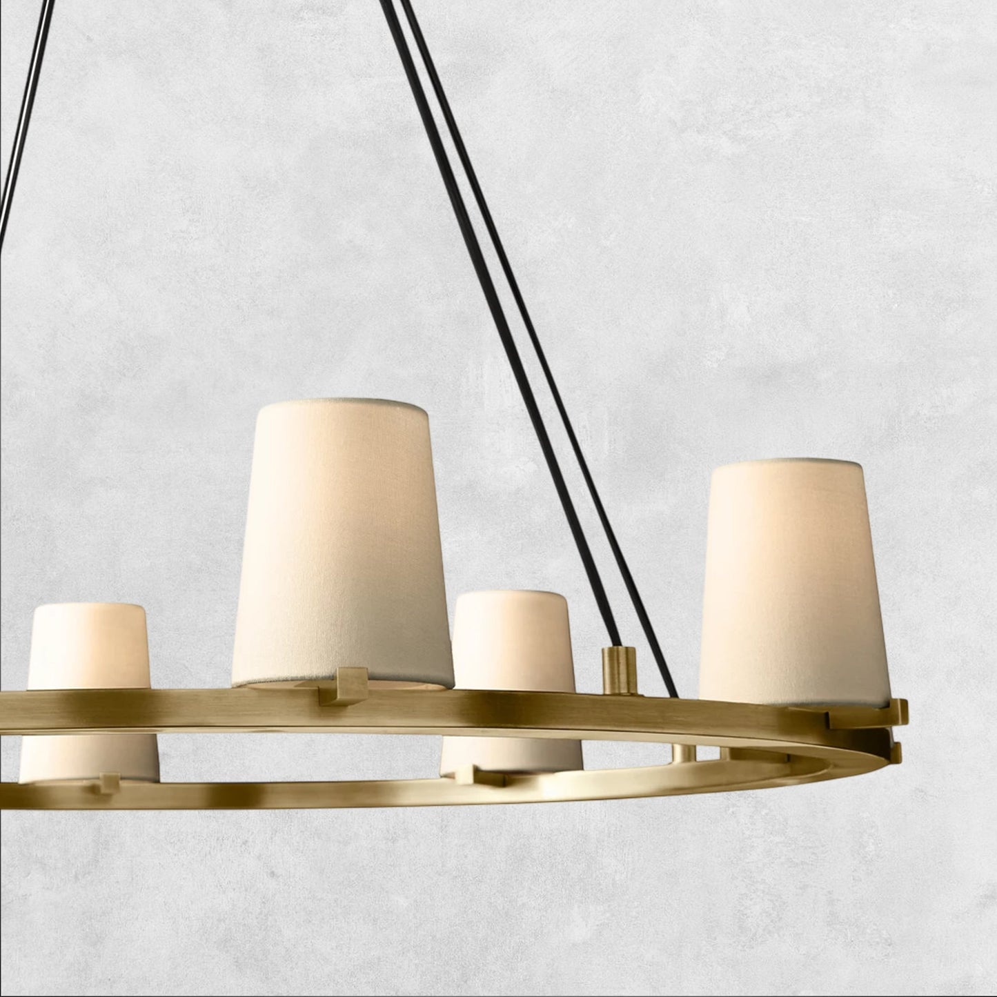 Pauilla Fabric Shade Round Chandelier 36" 48" 60″