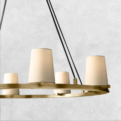 Pauilla Fabric Shade Round Chandelier 36" 48" 60″