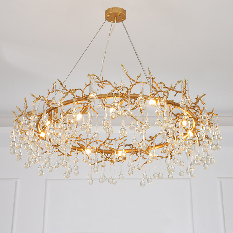 Avis Clear Crystal Ring Branch Chandelier