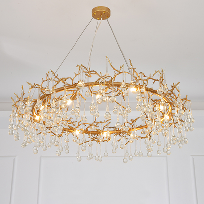 Avis Clear Crystal Ring Branch Chandelier