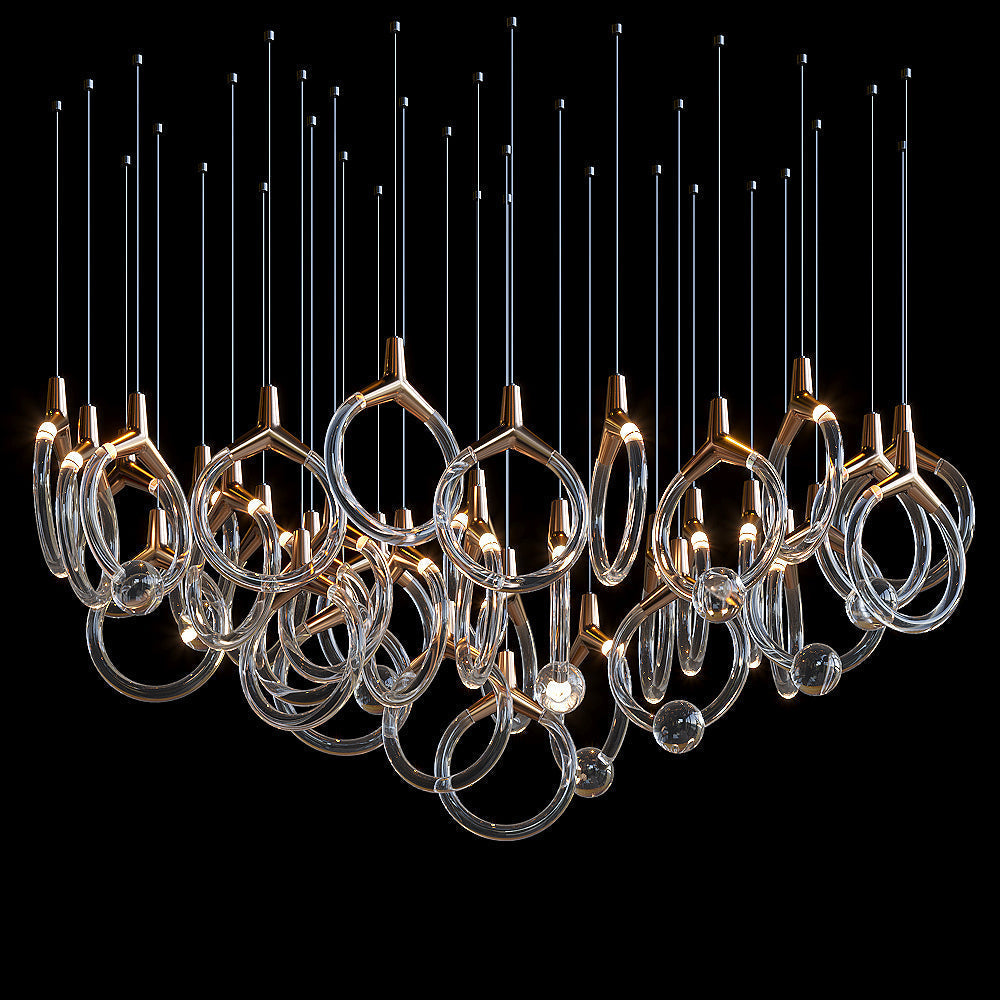 Orvella Crystal Orbit Scatter Chandelier