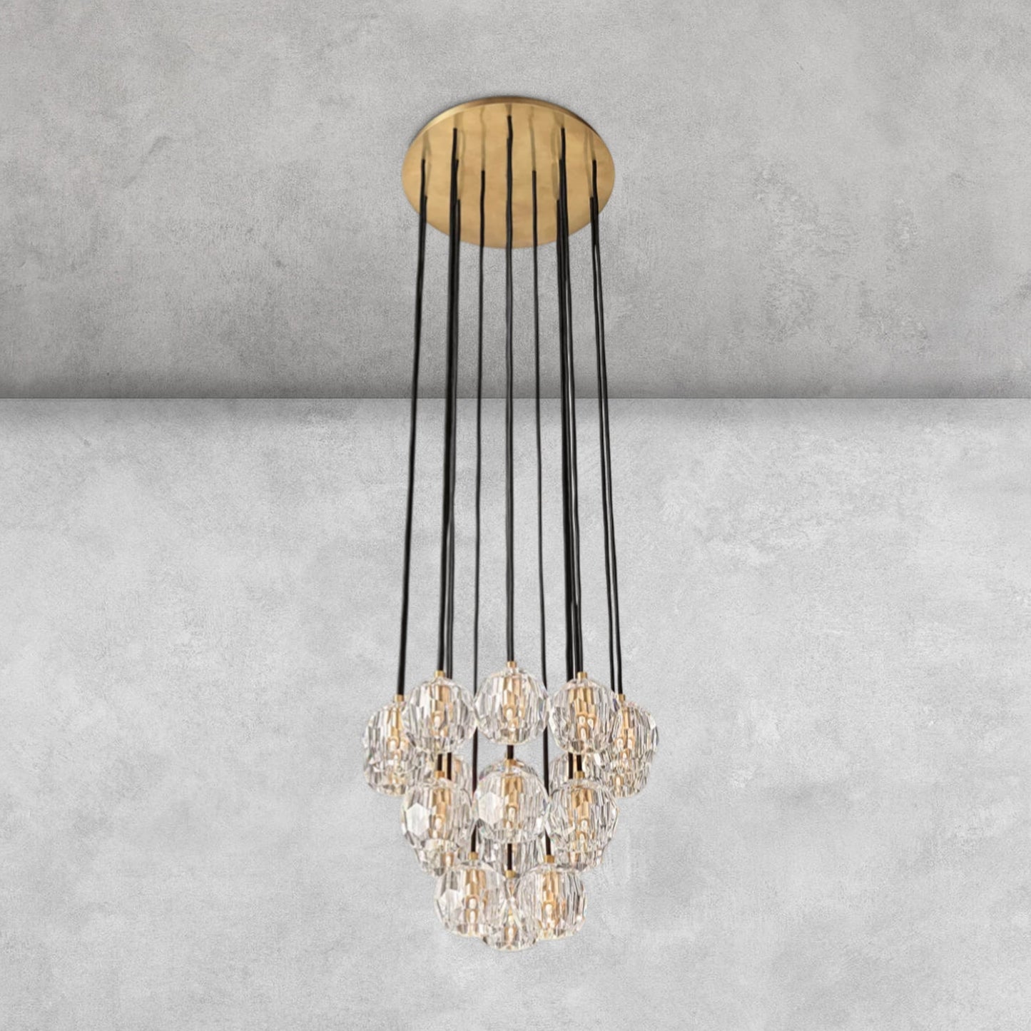Bouble De Crystal Round Cluster Chandelier