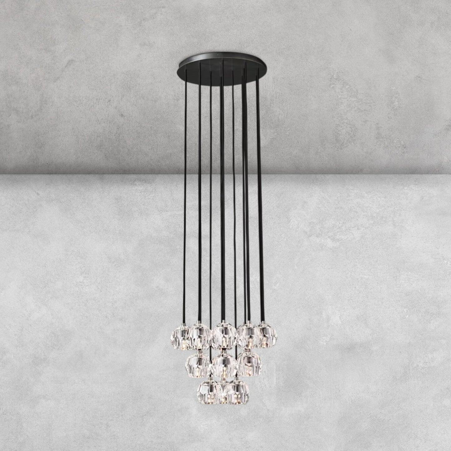 Bouble De Crystal Round Cluster Chandelier