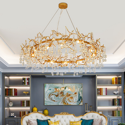Avis Clear Crystal Ring Branch Chandelier