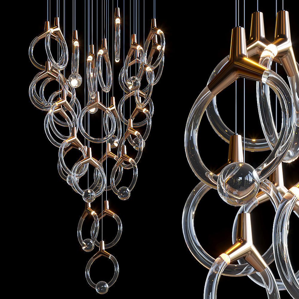Orvella Crystal Orbit Scatter Chandelier