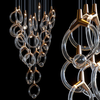 Orvella Crystal Orbit Scatter Chandelier