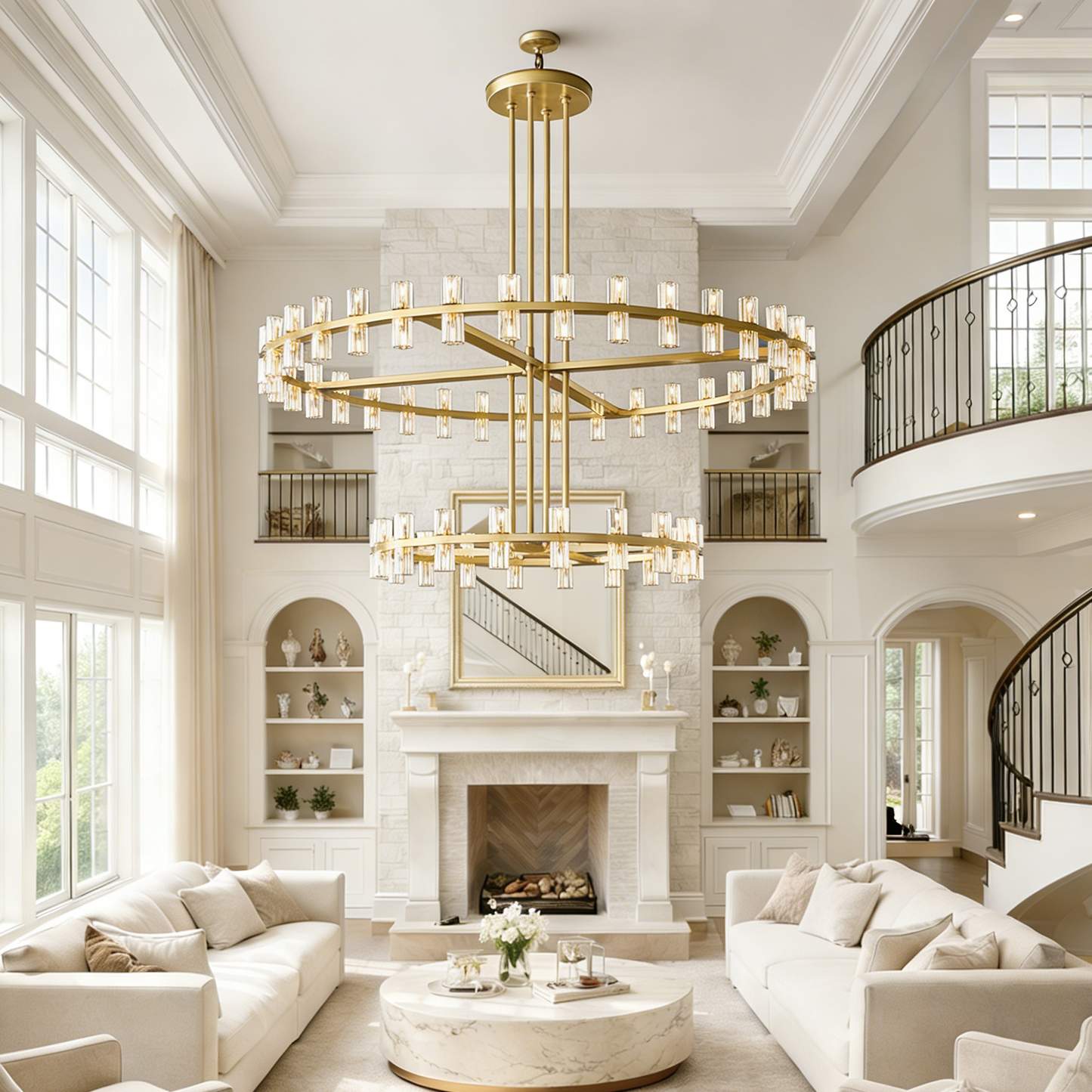 Arcuphoe Series Round Two-tierd Wagon Wheel Chandelier