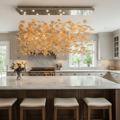 Multicolor Crystal Spiral Maple Leaf Chandelier