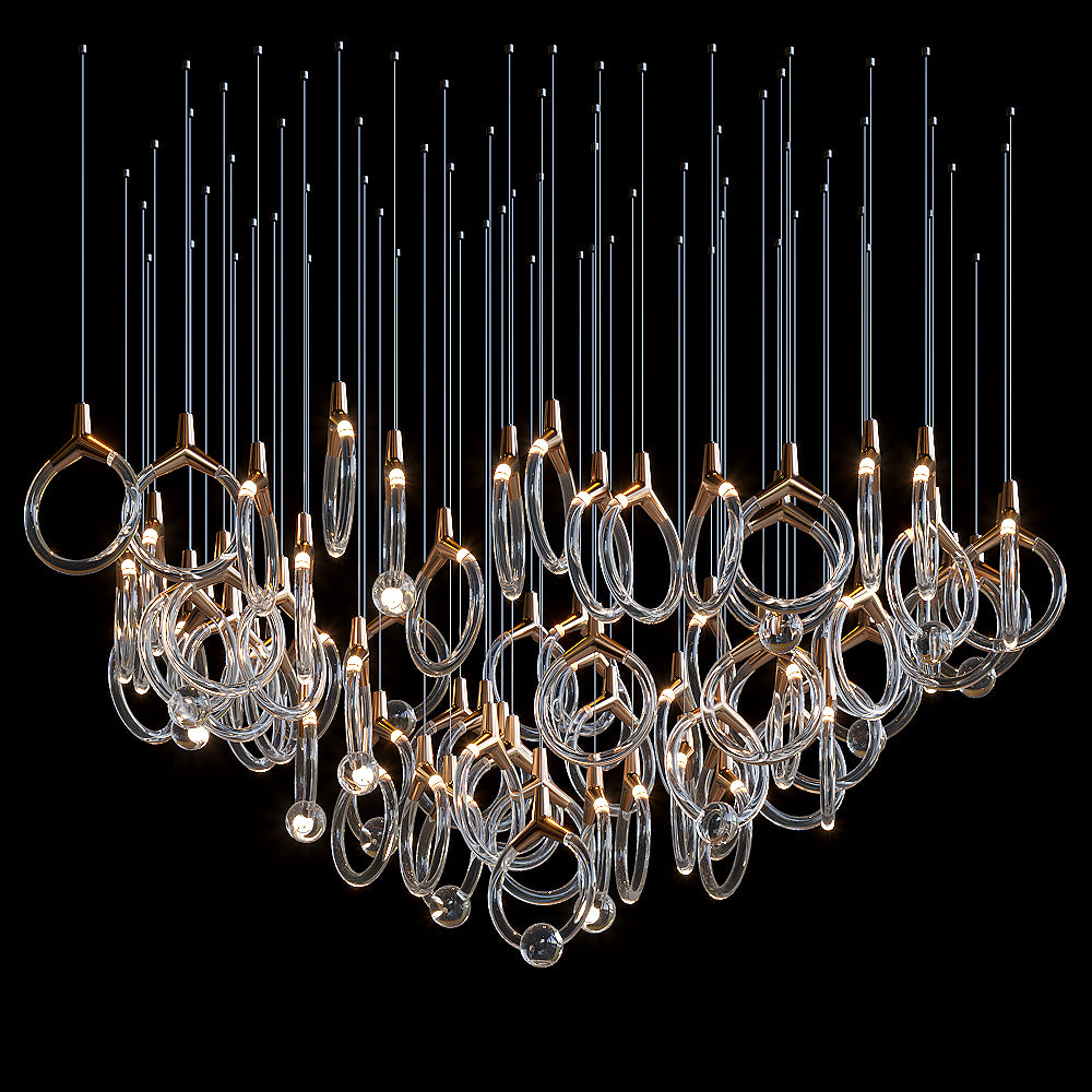 Orvella Crystal Orbit Scatter Chandelier