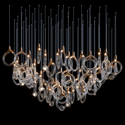 Orvella Crystal Orbit Scatter Chandelier