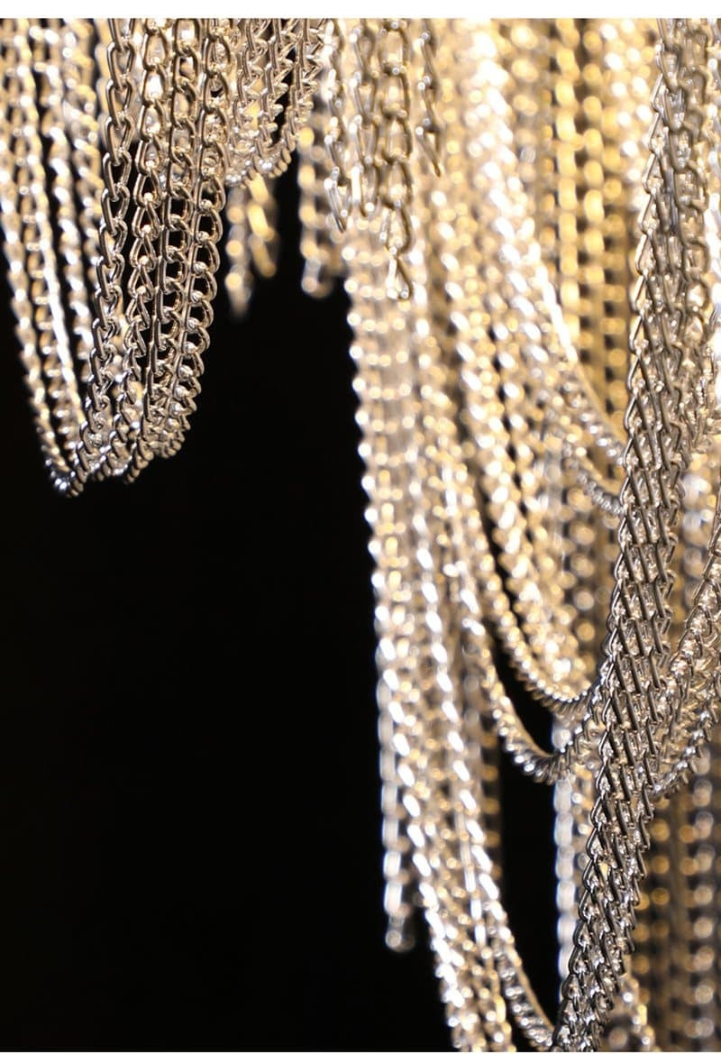 TLL Liz Luxury Hardware Aluminum Chain Long Branch Chandelier
