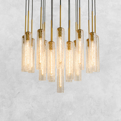 Colleena Hammered Glass Round Chandelier