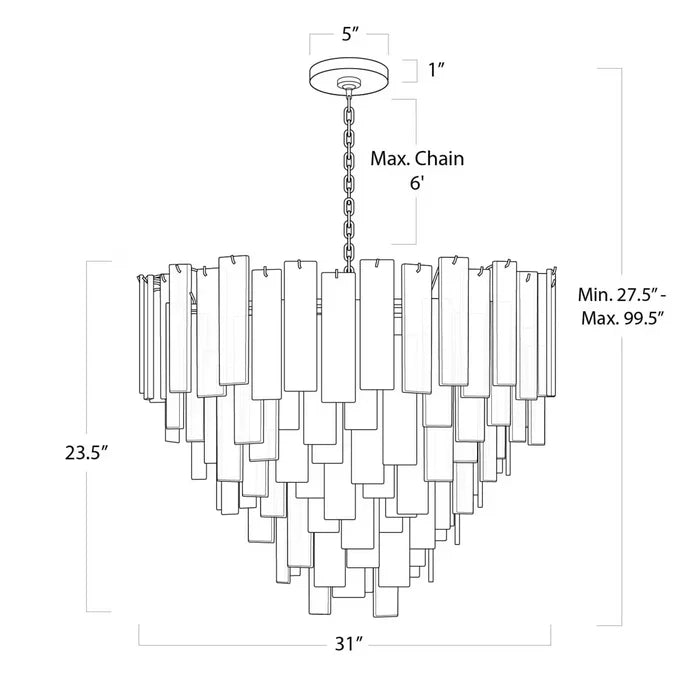 Tidelle Clear Glass Chandelier Large