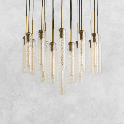 Colleena Hammered Glass Round Chandelier