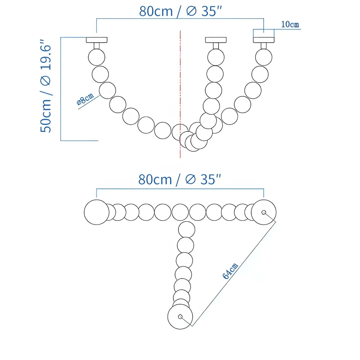 Halti Necklace Acrylic Chandelier