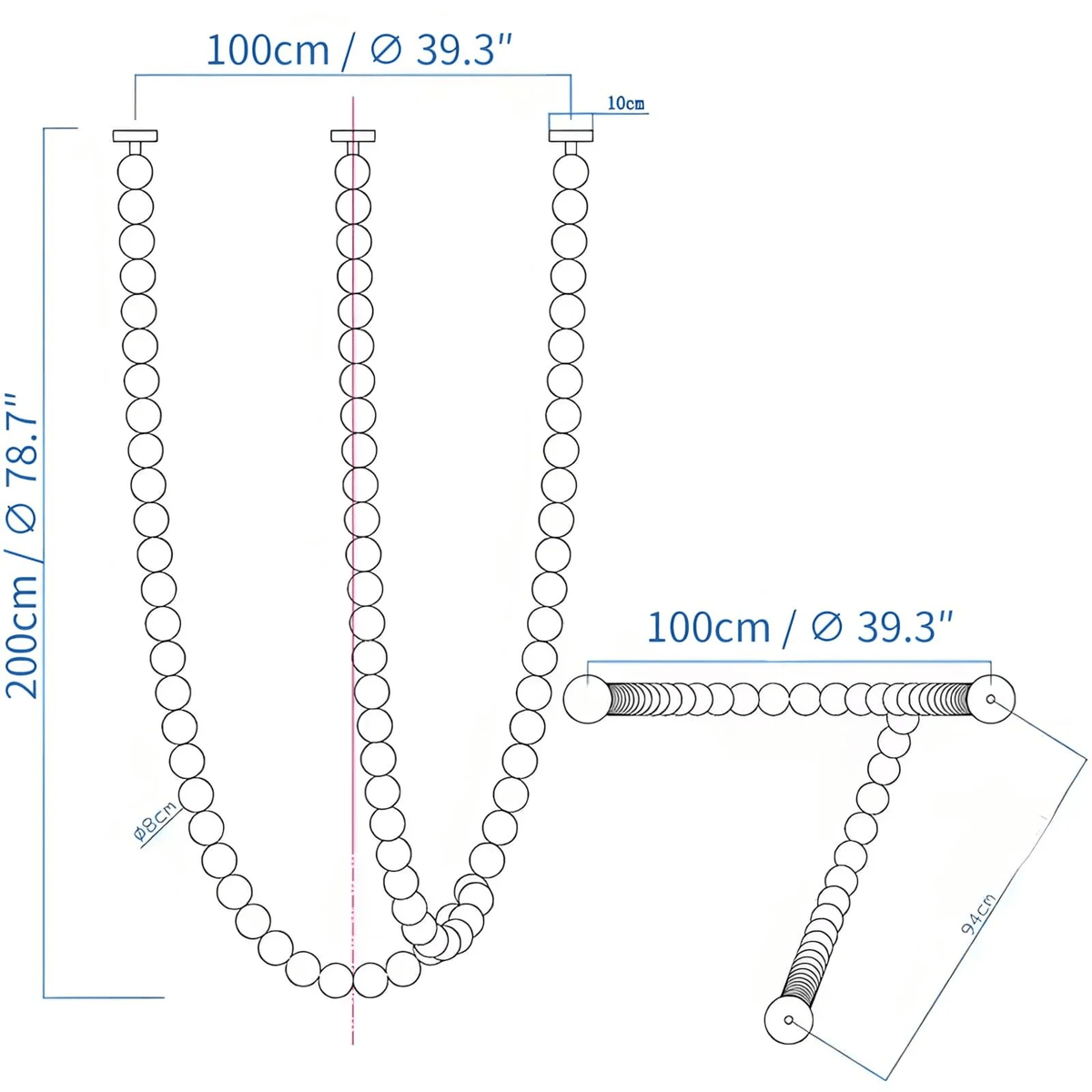 Halti Necklace Acrylic Chandelier