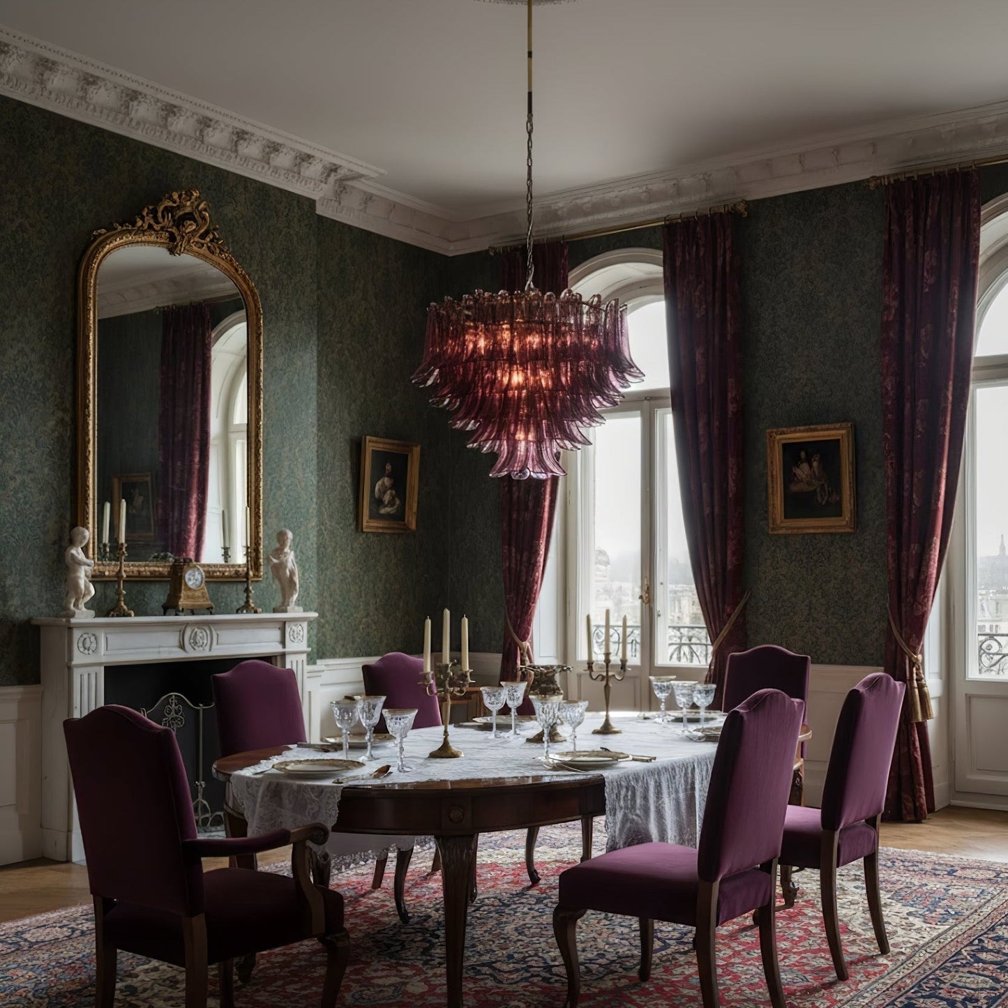 Amethyst Bloom Chandelier