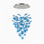 Multicolor Crystal Spiral Maple Leaf Chandelier