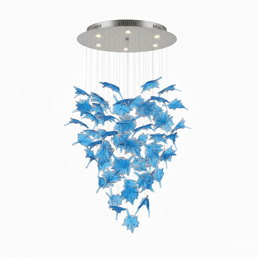 Multicolor Crystal Spiral Maple Leaf Chandelier