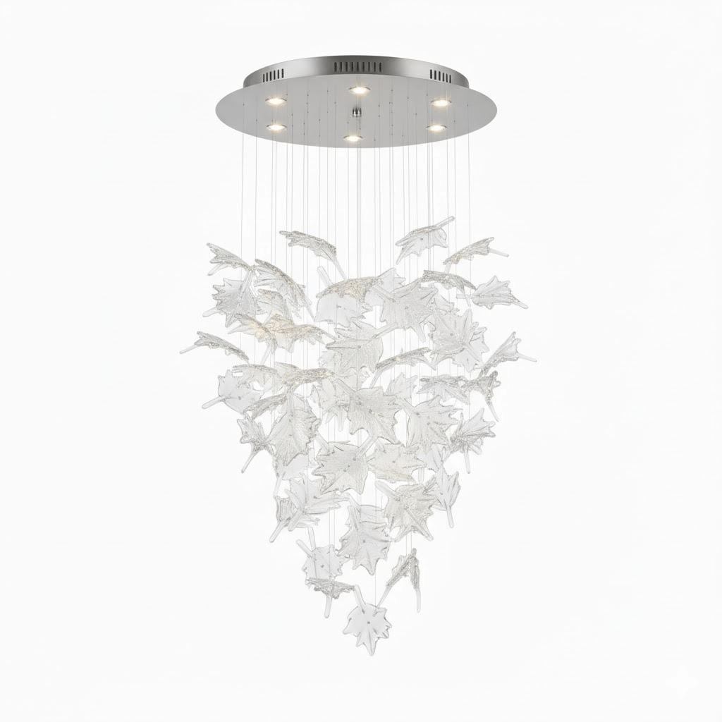 Multicolor Crystal Spiral Maple Leaf Chandelier