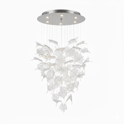 Multicolor Crystal Spiral Maple Leaf Chandelier