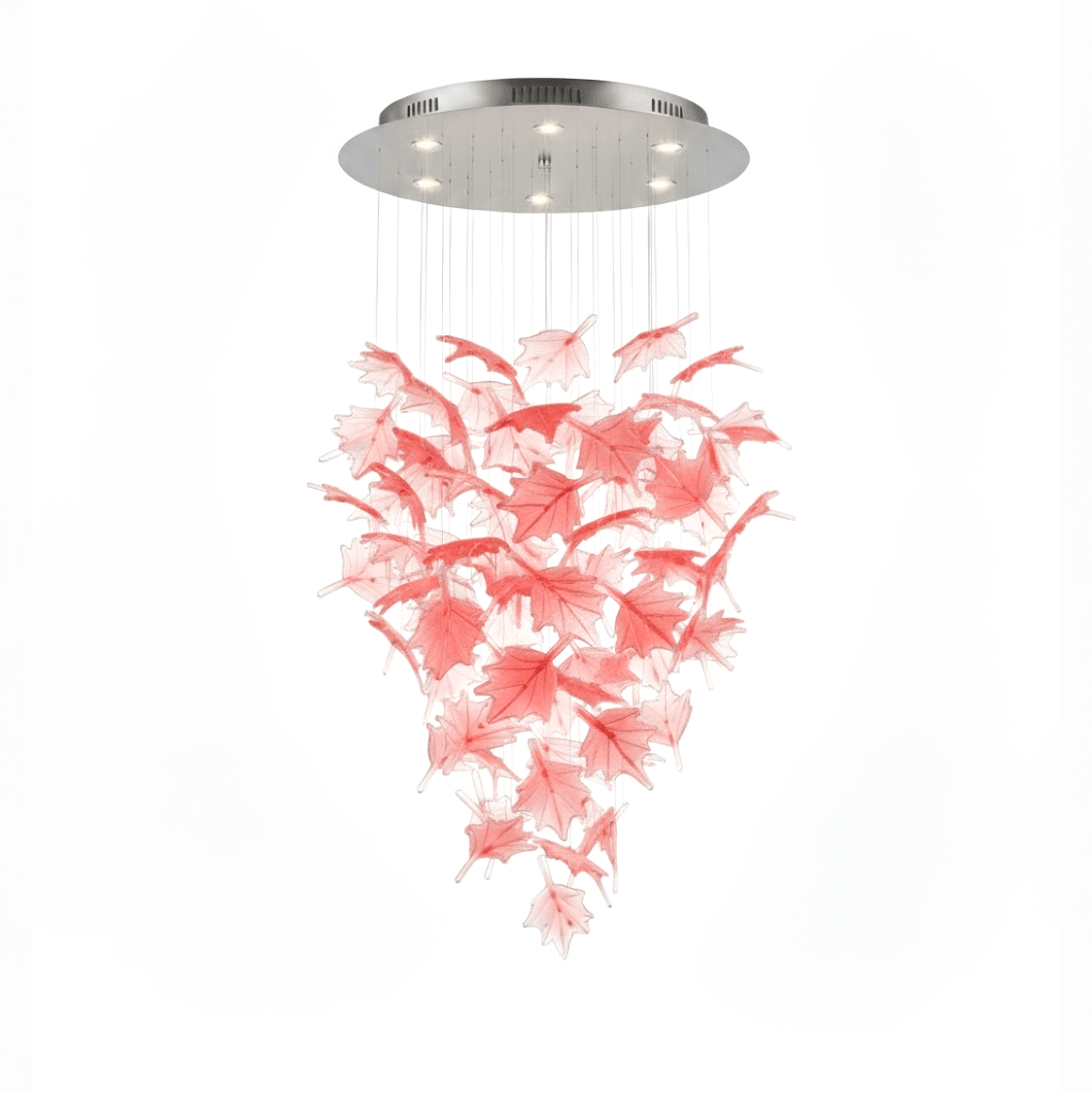 Multicolor Crystal Spiral Maple Leaf Chandelier