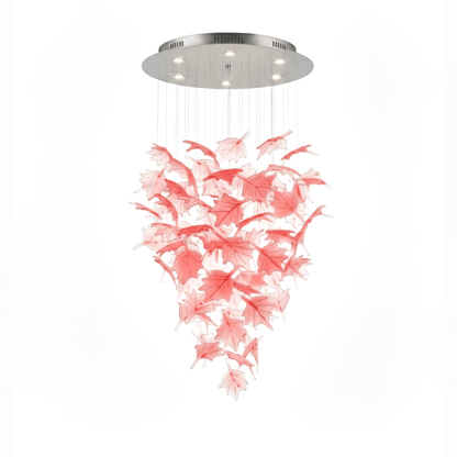 Multicolor Crystal Spiral Maple Leaf Chandelier
