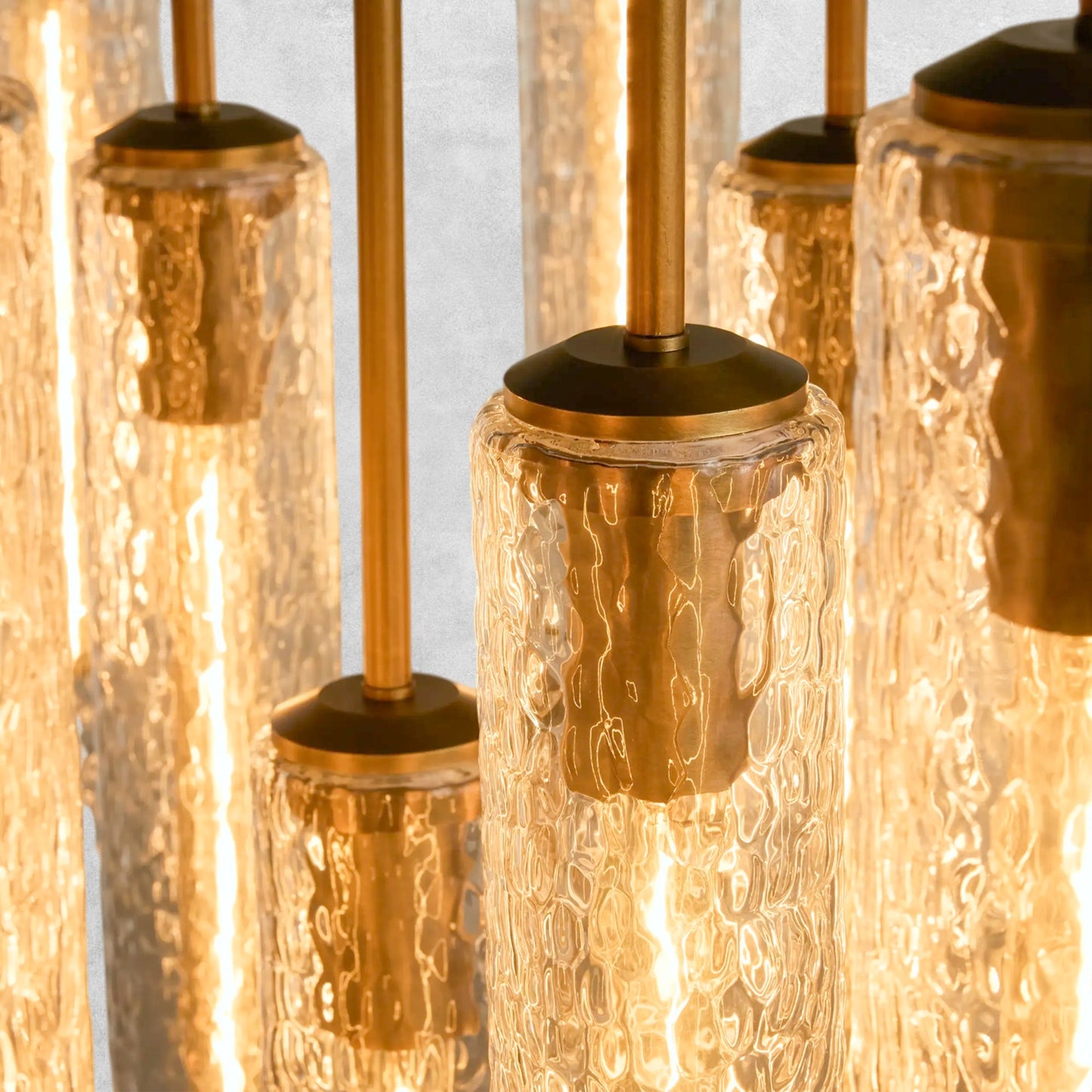 Colleena Hammered Glass Round Chandelier