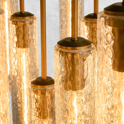 Colleena Hammered Glass Round Chandelier