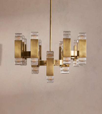 Kennedy Glass Chandelier 32"W
