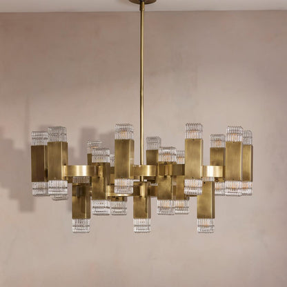 Kennedy Glass Chandelier 32"W