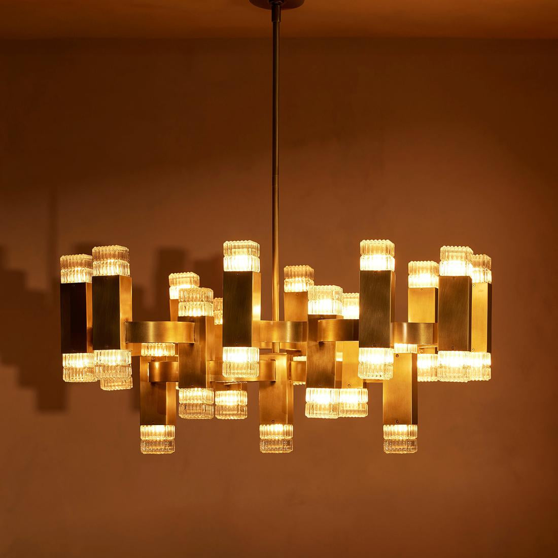 Kennedy Glass Chandelier 32"W