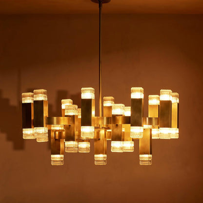 Kennedy Glass Chandelier 32"W