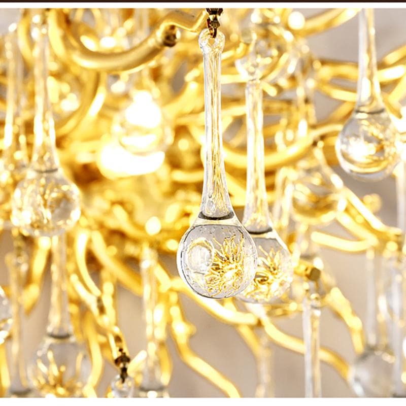 Rain Tree Crystal Teardrop Wall Sconce Gold Diameter 17"