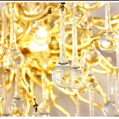 Rain Tree Crystal Teardrop Wall Sconce Gold Diameter 17"
