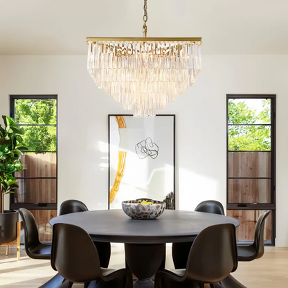LeTierd Crystal Square Chandelier 22" 34" 47"