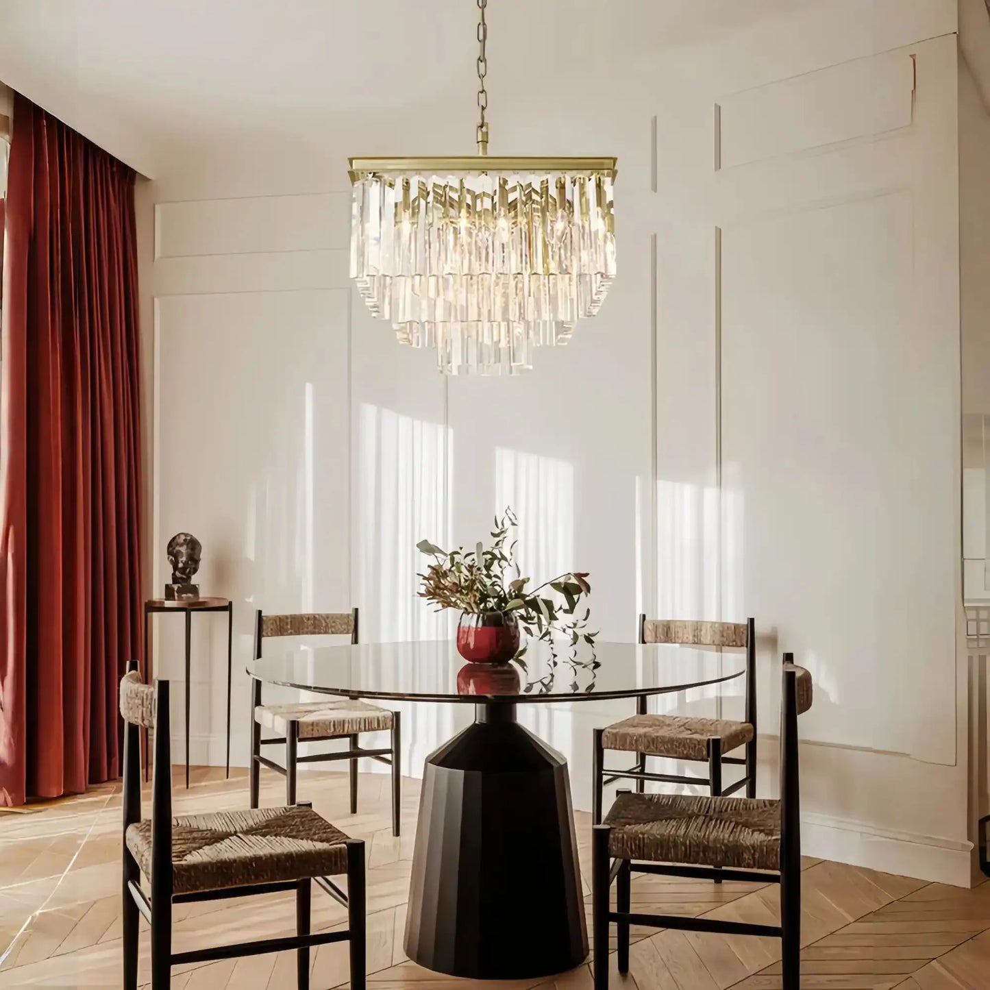 LeTierd Crystal Square Chandelier 22" 34" 47"
