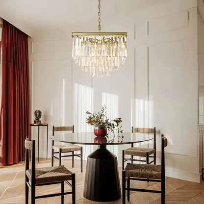 LeTierd Crystal Square Chandelier 22" 34" 47"