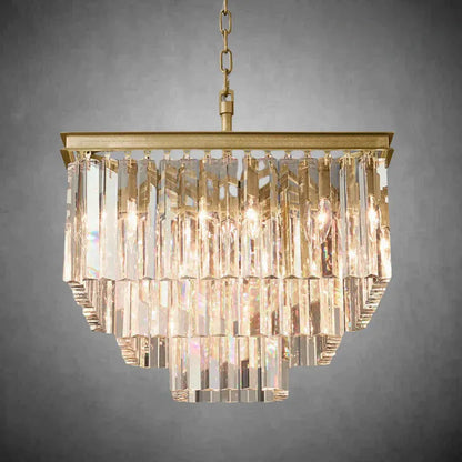 LeTierd Crystal Square Chandelier 22" 34" 47"