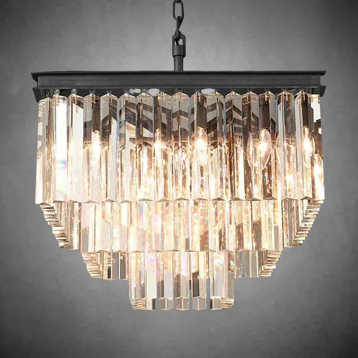 LeTierd Crystal Square Chandelier 22" 34" 47"