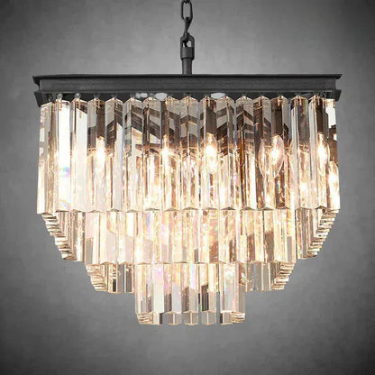 LeTierd Crystal Square Chandelier 22" 34" 47"