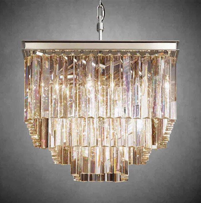 LeTierd Crystal Square Chandelier 22" 34" 47"