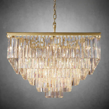 LeTierd Crystal Square Chandelier 22" 34" 47"