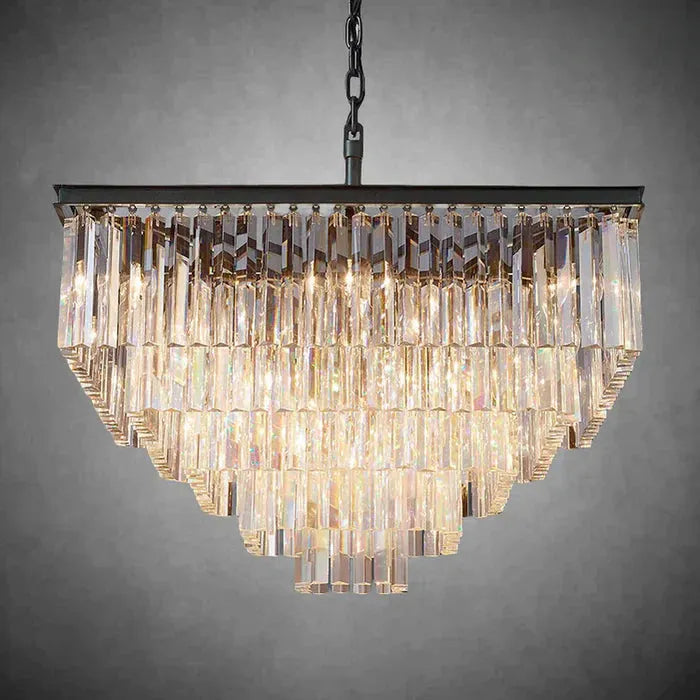 LeTierd Crystal Square Chandelier 22" 34" 47"