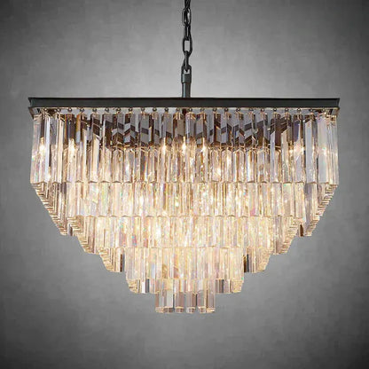 LeTierd Crystal Square Chandelier 22" 34" 47"