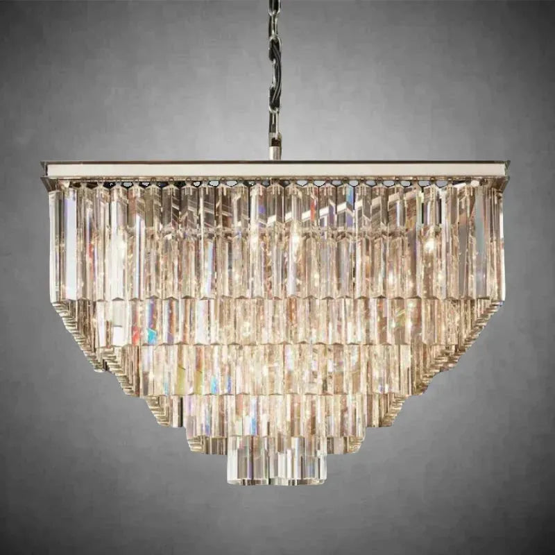 LeTierd Crystal Square Chandelier 22" 34" 47"