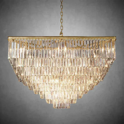 LeTierd Crystal Square Chandelier 22" 34" 47"