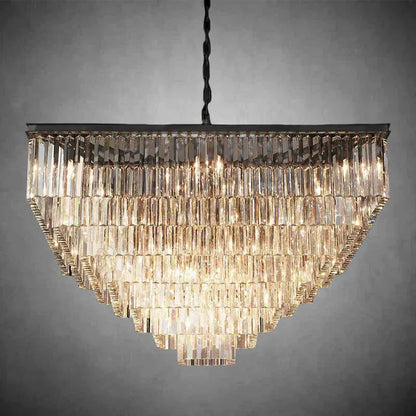 LeTierd Crystal Square Chandelier 22" 34" 47"